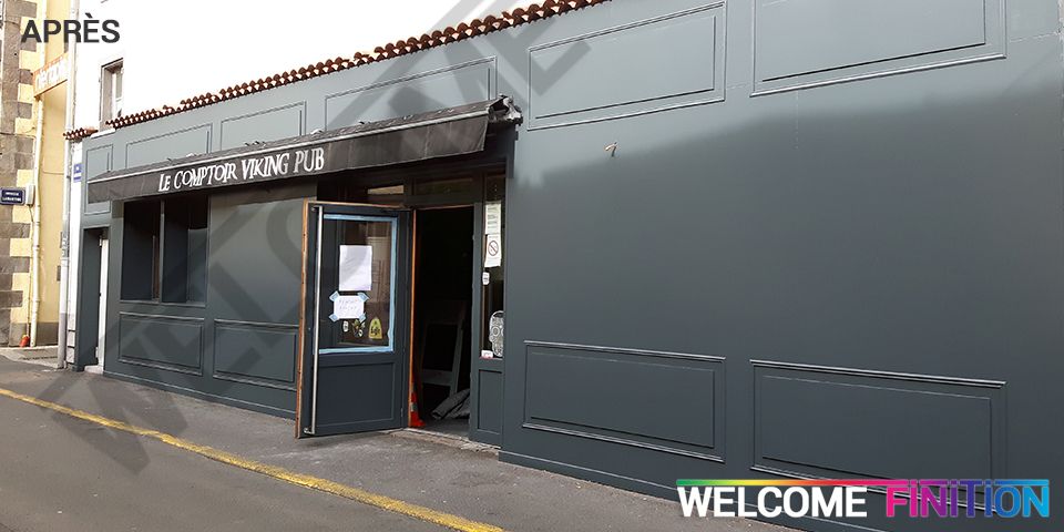 Devanture de commerce après remise en peinture par Welcome Finition