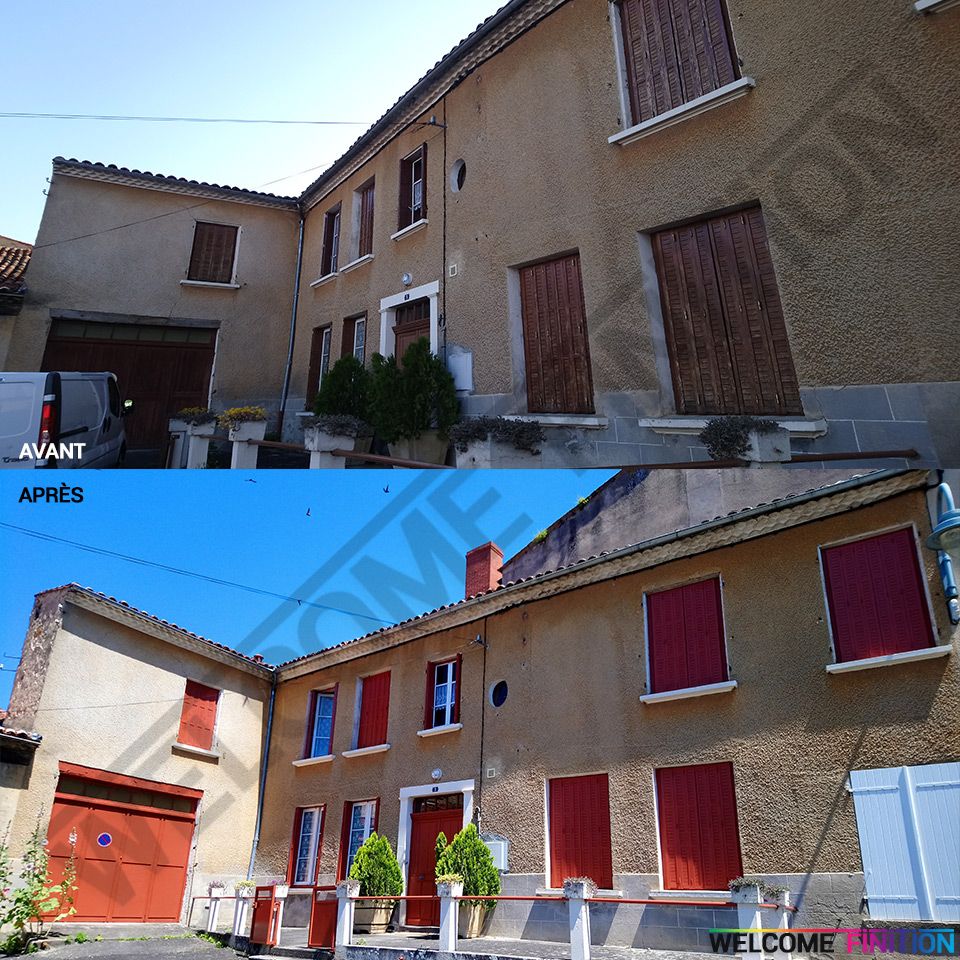 Persiennes et porte de garage remises en peinture par Welcome Finition